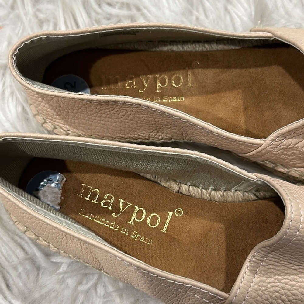 Anthropologie Maypol Pebbled Leather Slip On Espadrilles Sz 6.5 - Picture 12 of 16